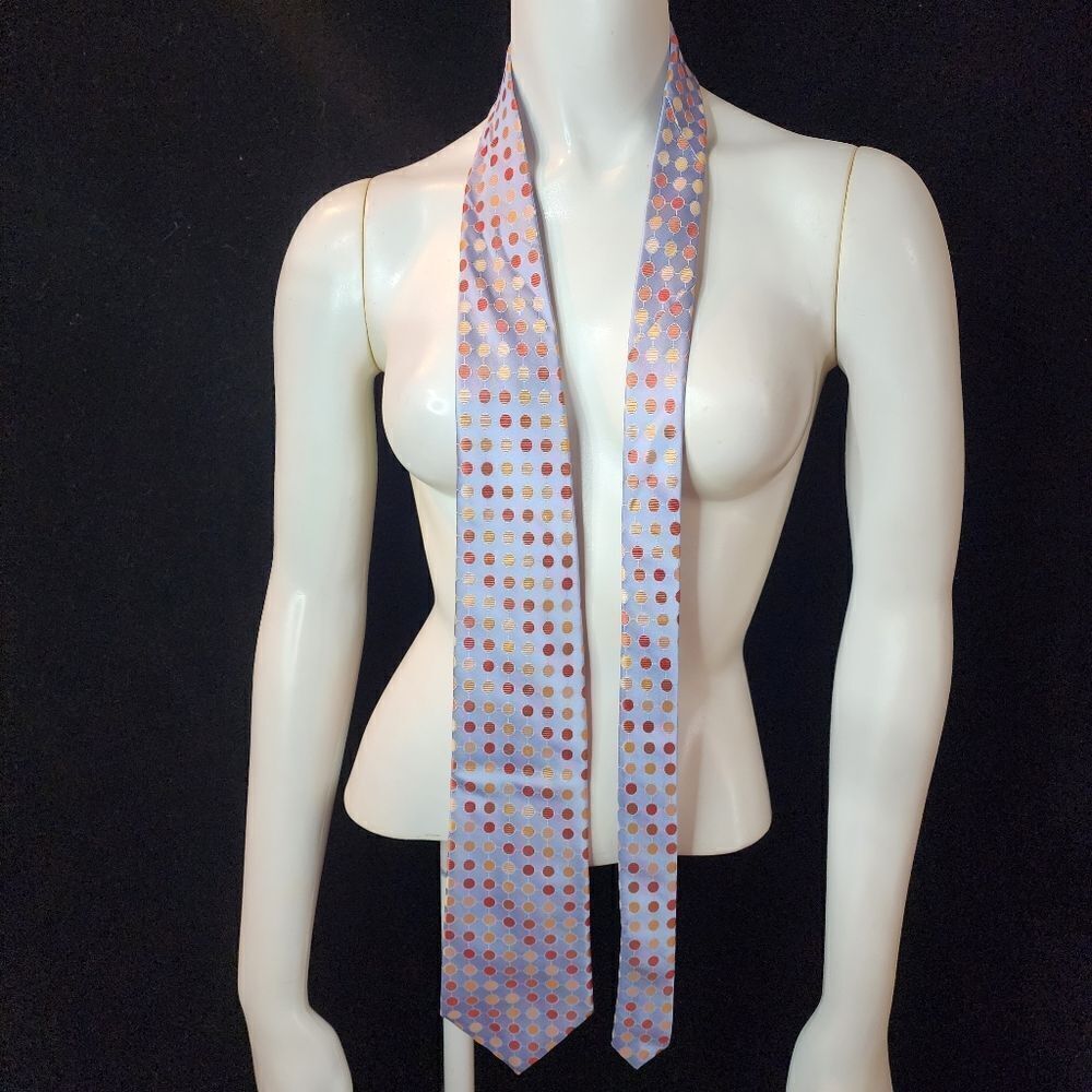 Jones New York Blue & Orange Dotted Silk Tie